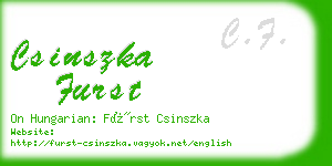 csinszka furst business card